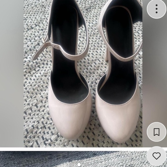 Cream platform heels worn once - Picture 2 of 4